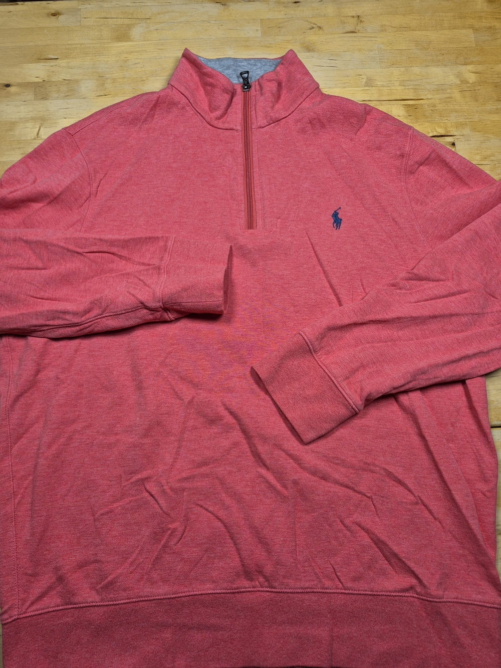 Polo by Ralph Lauren Men's Pink Quarter-Zip Pullover